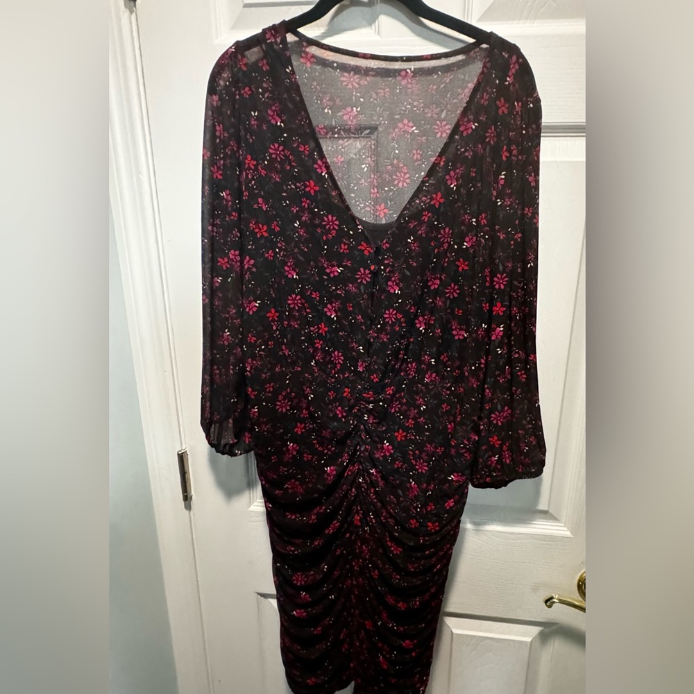 Torrid Mesh Floral Bodycon Dress Size 2
